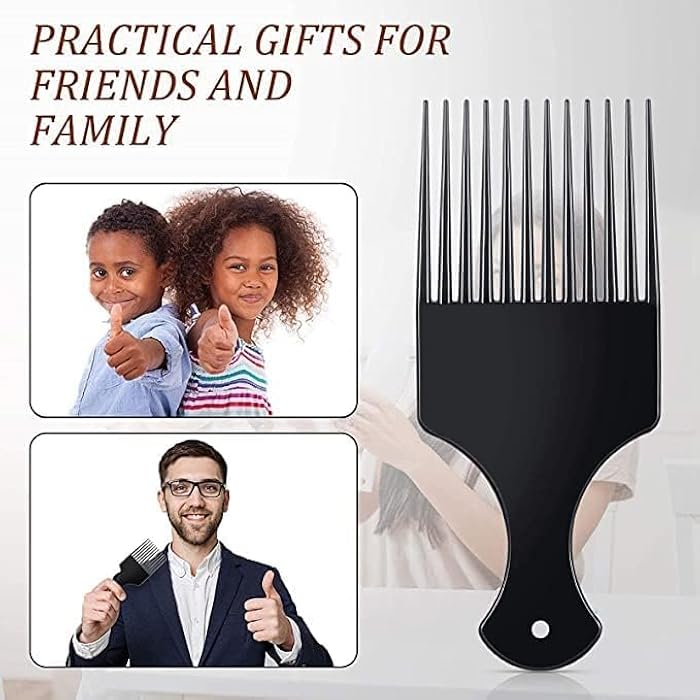 Afro Hair Comb, Standard Distance Hair Catcher, Suitable for All Hair Types (Mixed Color 3 Pieces) - Image 5
